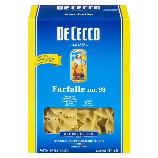 [117484] De Cecco Farfalle no.93 500G