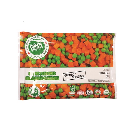 [117614] Green Organic 50/50 Peas & Diced Carrot 500G