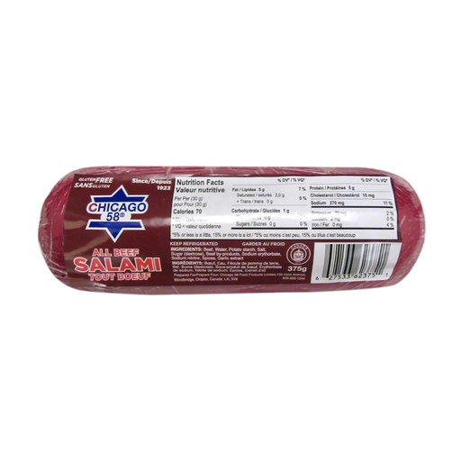 [120225] Chicago 58 Gluten Free All Beef Salami 375 G