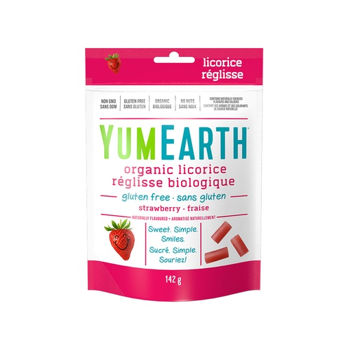 [122604] YumEarth Organic Gluten Free Strawberry Licorice 142g