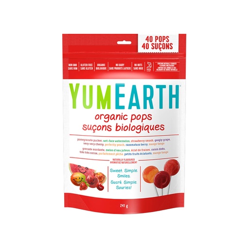 [122608] YumEarth Organic Assorted Fruit Pops 241g
