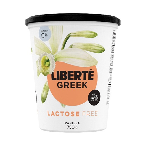 [127269] Liberte 0% Lactose Free Vanilla Greek Yogurt 750G