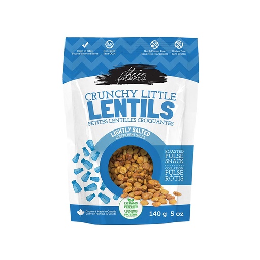 [128742] THREE FARMERS CRUNCHY LENTILS- LIGHTLY SALTED