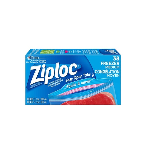 [167697] Ziploc Medium Freezer Bags 60Pc