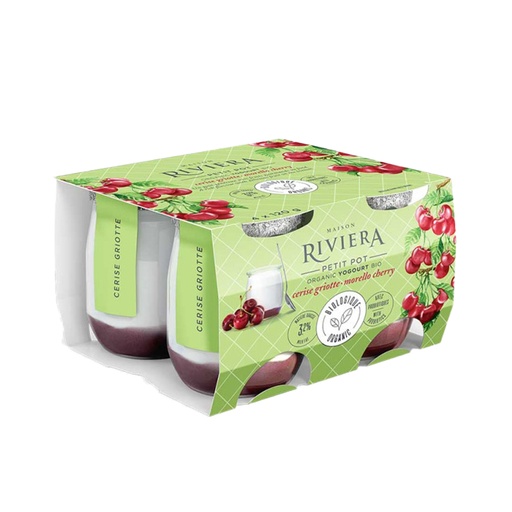 [168822] Riviera Organic Cherry Yogurt 4X120G