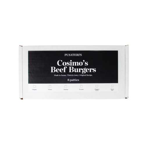 [176168] Cosimo's Beef & Onion Frozen Burger Box 2.75lb