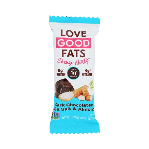 [203523] LOVE GOOD FATS CHEWY AND DARK CHOCOLATE SEA SALT ALMOND BAR