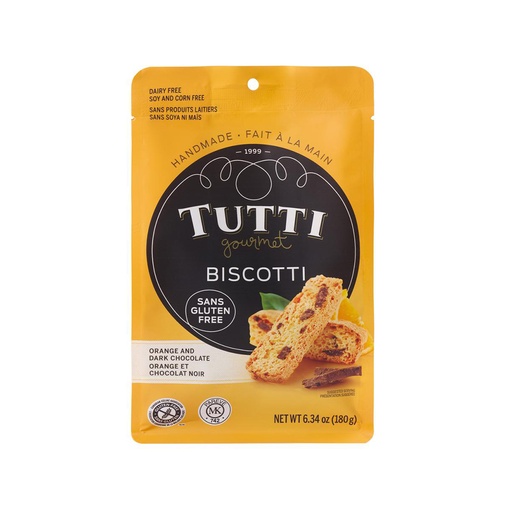 [209984] Tutti Gourmet Orange Dark Chocolate Biscotti Gluten Free 180g