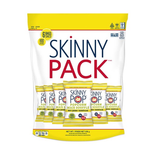 [242556] Skinny Pop Skinnypack Wht Chedd 6pk
