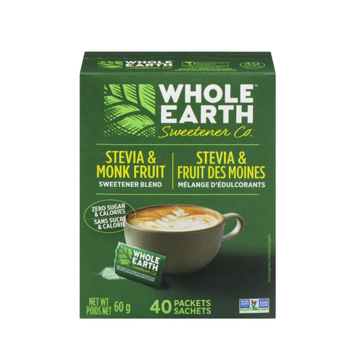 [255814] WHOLE EARTH STEVIA & MONK FRUIT 40 PACK
