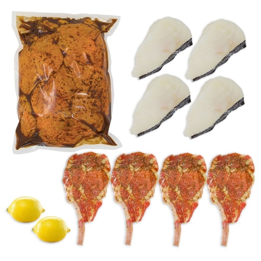 [257121] Veal Chops, Chilean Sea Bass & Oprah'S Chicken Box 1ea