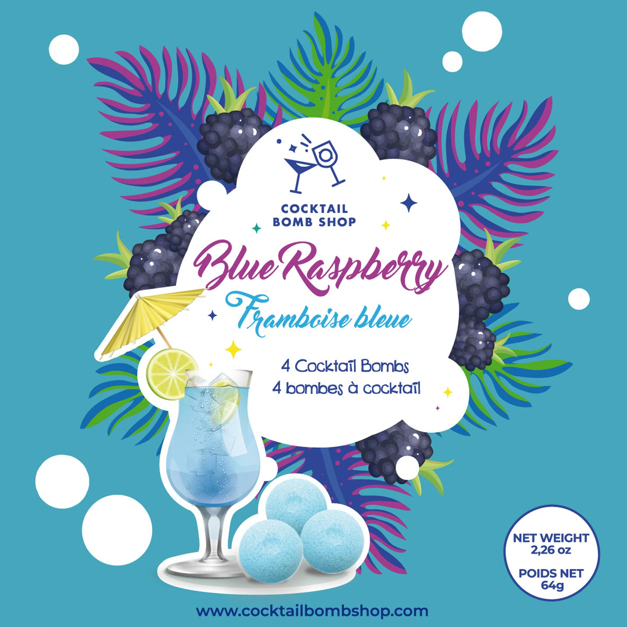 [260029] COCKTAIL BOMB BLUE RASPBERRY 4PK