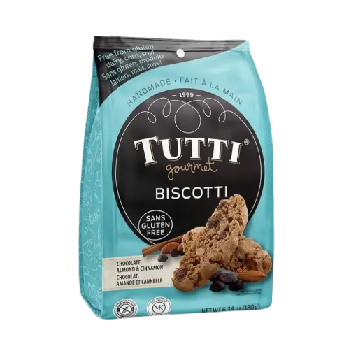 [296531] Tutti Gourmet Chocolate Almond Cinnamon Biscotti Gluten Free 180g