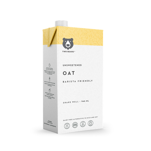 [335446] Two Bears Unsweetened Barrista Friendly Oat Milk 946Ml