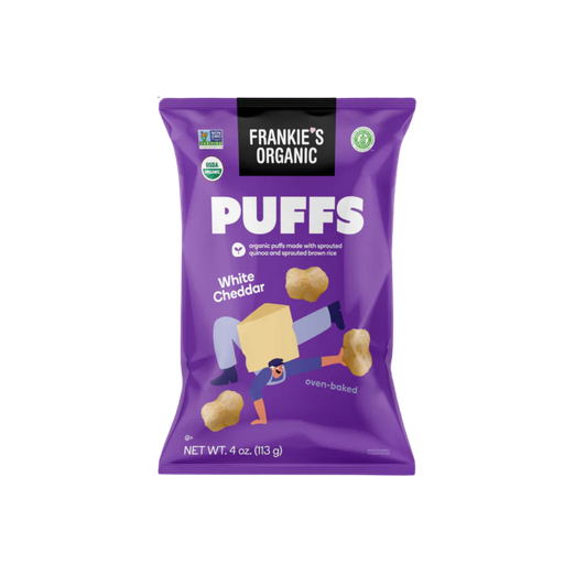 [365663] Frankie's Organic White Cheddar Puffs 120G