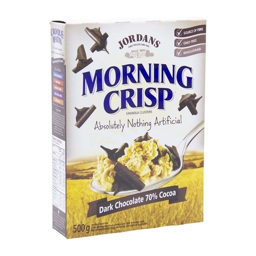 [375524] Jordans Morning Crisp Granola Clusters Dark Chocolate 70% Cocoa 400g