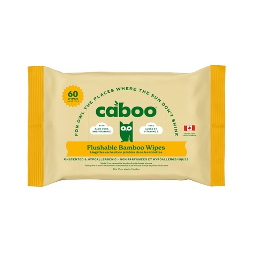 [387801] CABOO TREE FREE FLUSHABLE WIPES 60 CT