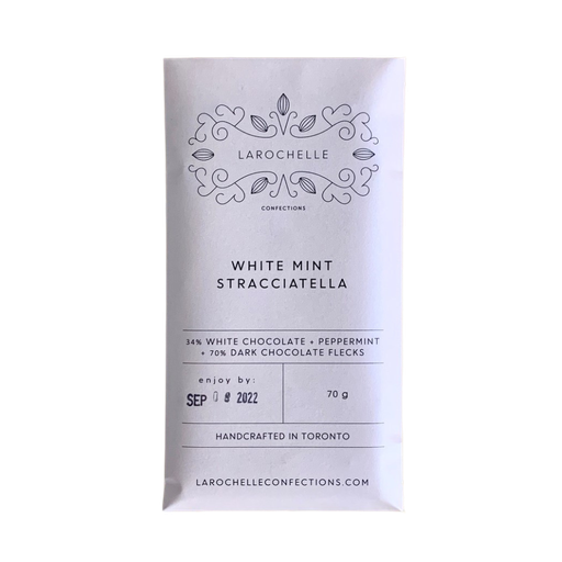 [390704] LAROCHELLE WHITE MINT STRACCIATELLA CHOCOLATE BAR