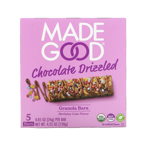[400268] Made Good Birthday Cake Drizzled Bar 120G