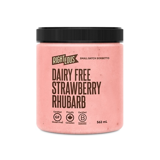 [451442] Righteous Strawberry Rhubarb Dairy Free Sorbetto 562Ml