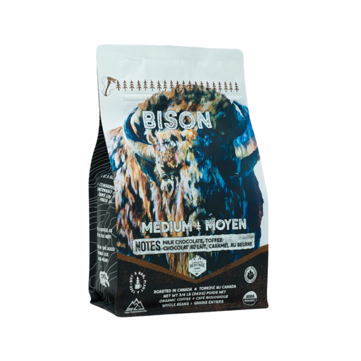 [470774] CANADIAN HERITAGE ROASTING CO. BISON MEDIUM ROAST COFFEE BEANS 340G