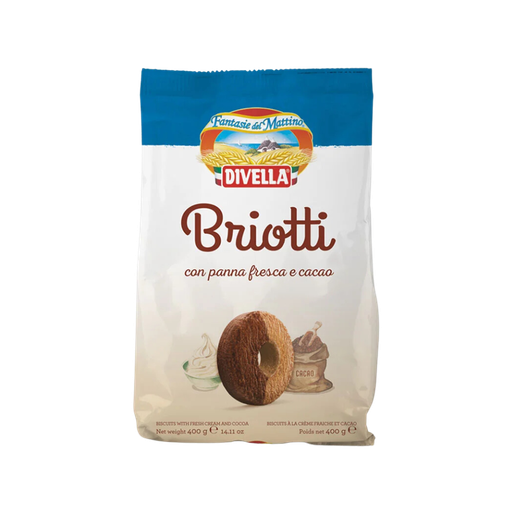 [472427] DIVELLA BRIOTTI FRESH CREAM & COCOA COOKIES 400G
