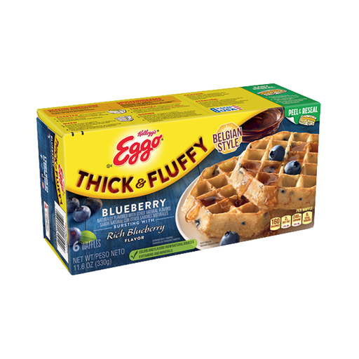 [473928] Kellogg's Eggo Thick & Fluffy Blueberry Waffles 330G