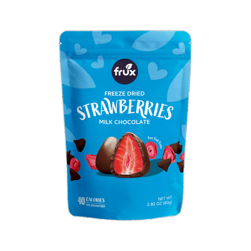 [483582] FRUX MILK CHOCOLATE FREEZE DRIED STRAWBERRIES 80G