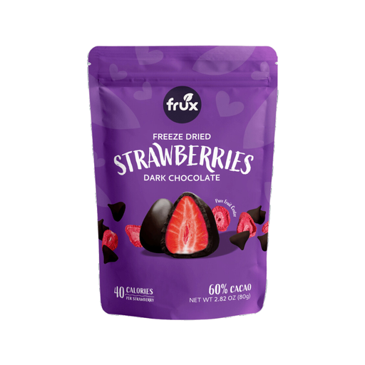 [483583] FRUX DARK CHOCOLATE FREEZE DRIED STRAWBERRIES 80G