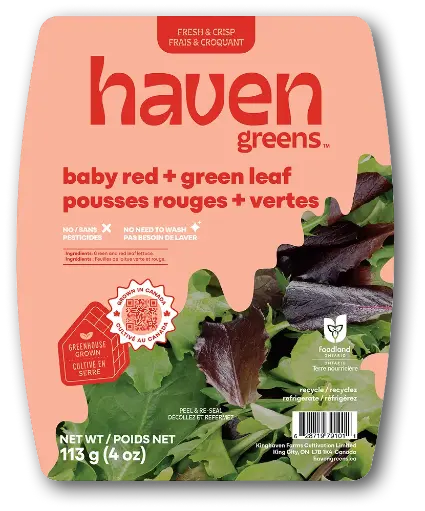 HAVEN GREENS BABY RED & GREEN LEAF 113G