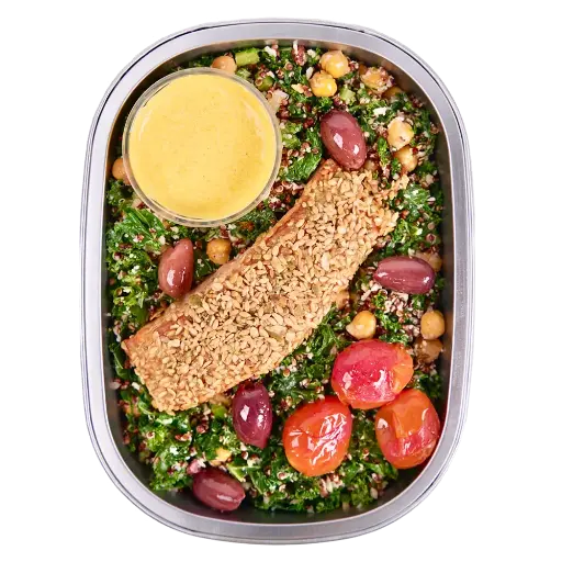 Flax & Pumpkin Seed Crusted Salmon And Grains 400G