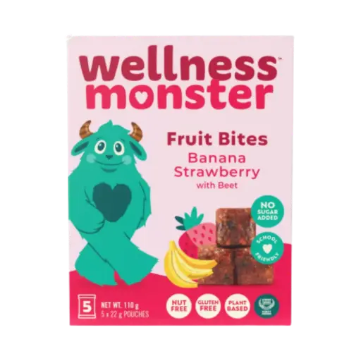 Wellness Monsters Banana Strawberry Fruit Bites 5Pk