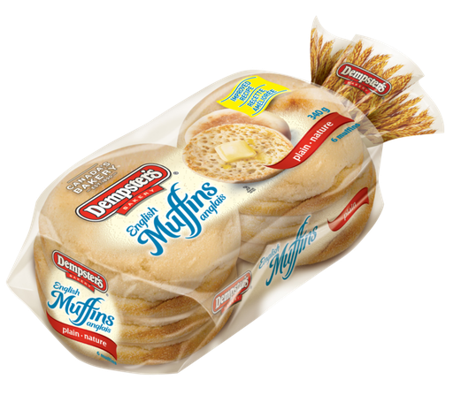 [66018] Dempster's English Muffins Plain 342G