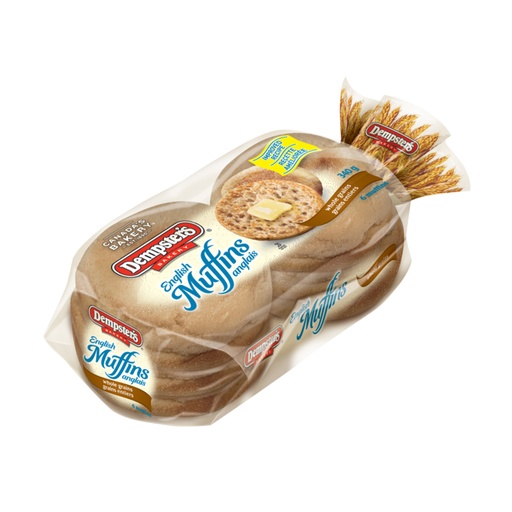 Dempster's English Muffins Whole Wheat 342G
