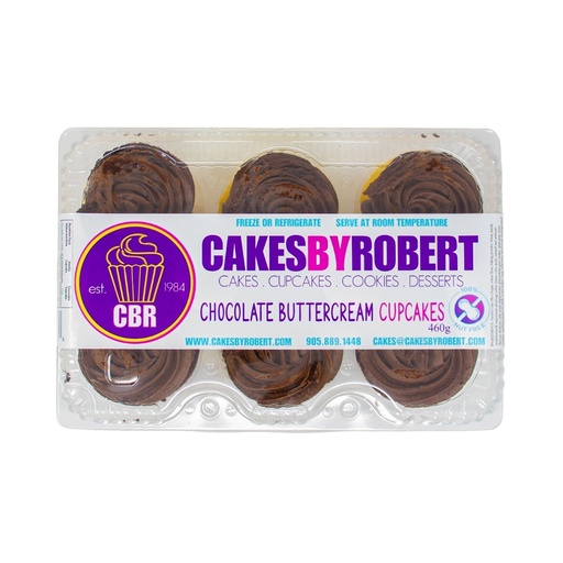 [97456] Cakes By Robert Chocolate Buttercream 6 Pack Cupcake Nut Free