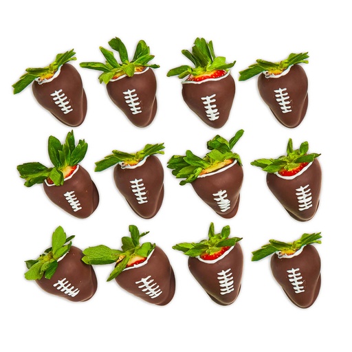 [365350] Football Chocolate Dipped Strawberries 12Pk