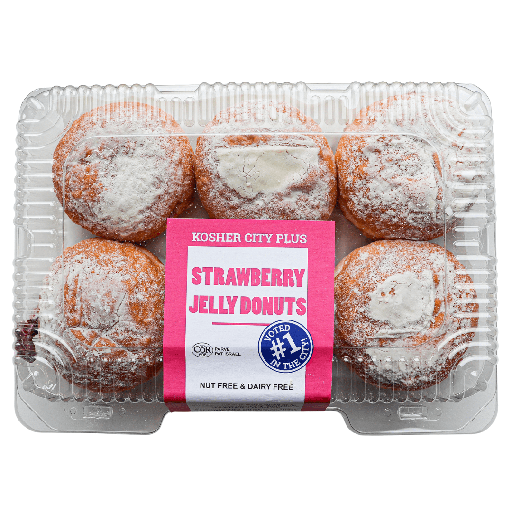 [299840] Kosher City Strawberry Jelly Donut 6Pk