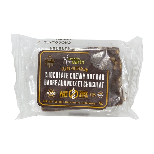 [64500] Sweets From The Earth Chocolate Chewy Nut Bar Gluten Free 75G
