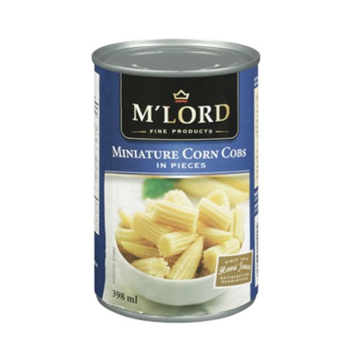 [46255] M'Lord Miniature Corn Cobs In Pieces 398Ml