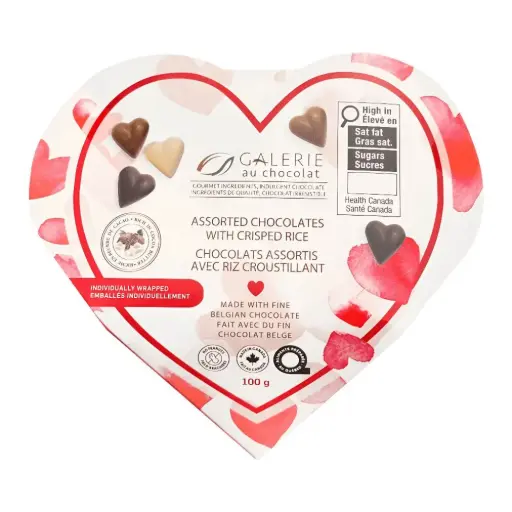Galerie Au Chocolat Valentine Milk & Dark Heart Chocolate Box 100G