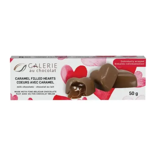 Galerie Au Chocolat Valentine Milk Caramel Hearts Chocolate 50G