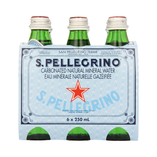 [402983] SAN PELLEGRINO SPARKLING WATER 250ML 6 PACK - 04150880035