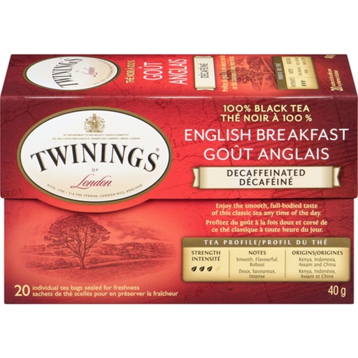 [47049] Twinings English Breakfast Decaf 20Pc