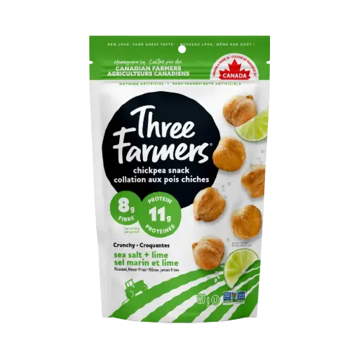 [47579] Three Farmers Sea Salt & Lime Roasted Chickpeas 120G