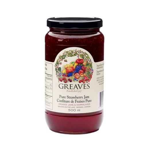 [49486] Greaves Pure Strawberry Jam 500Ml