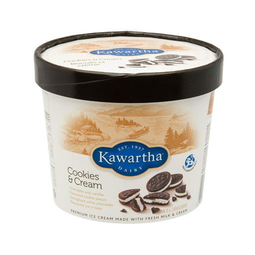 [50872] Kawartha Cookies & Cream Premium Ice Cream 1.5L