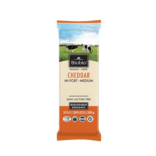 Biobio Organic Medium Cheddar 200G