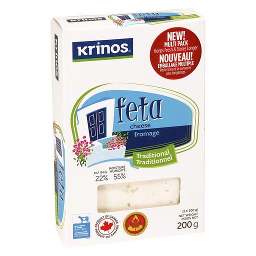 Krinos Traditional Cow's Milk Feta 200G