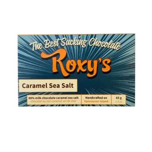 Roxy's Chocolate 48% Milk Chocolate Caramel Sea Salt Bar 65G