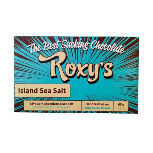 Roxy's Chocolate 75% Dark Chocolate Sea Salt Bar 65G